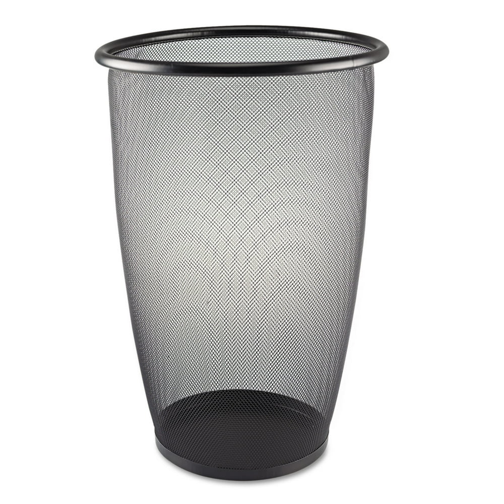 Safco, SAF9718BL, Round Mesh Wastebaskets, 1 Each, Black
