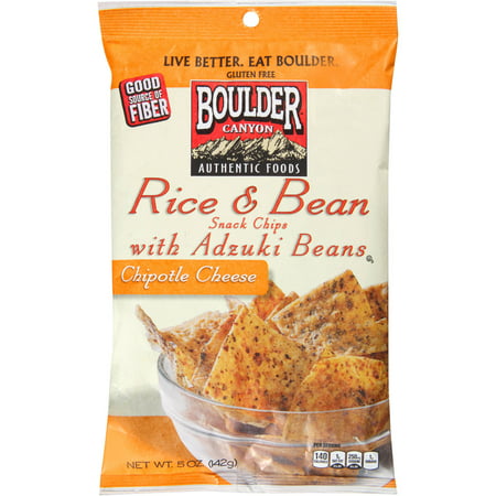 Boulder Canyon Natural Foods Rice & Bean Chipotle Cheese Snack Chips with Adzuki Beans, 5 oz