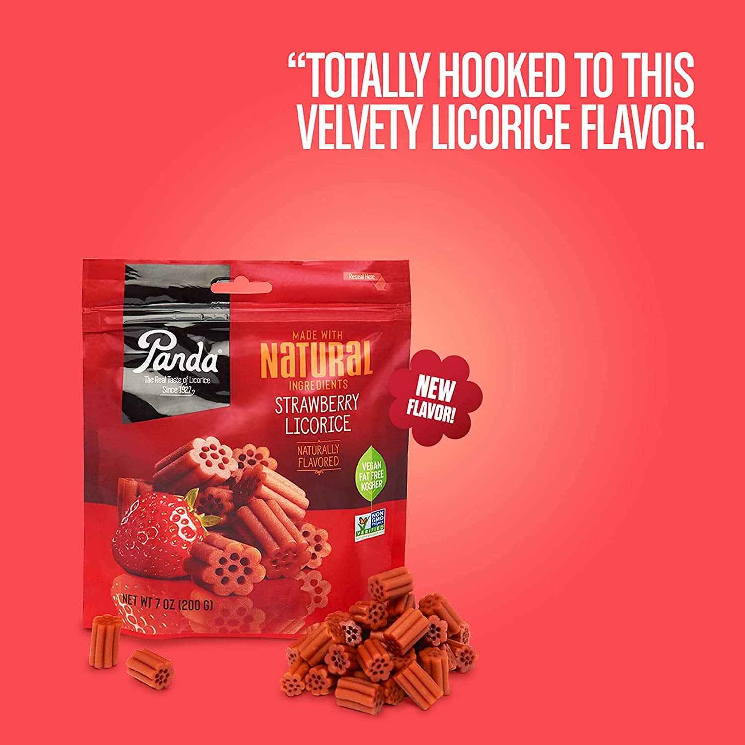 Panda Strawberry Licorice - 7 oz Pack of 4