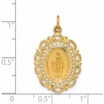 thumbnail image 4 of 14K Yellow Gold Solid Polished/Satin Fancy Pierced Oval Miraculous Medal (27.85 X 17.2) Made In United States -Jewelry By Sweet Pea, 4 of 7