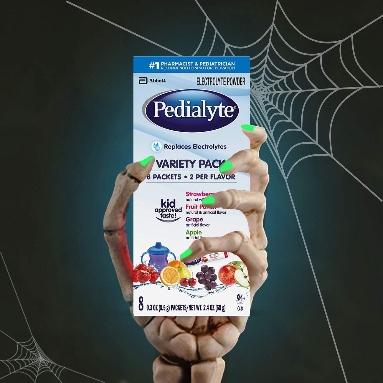 Pedialyte Electrolyte Powder, Electrolyte Drink, Variety Pack, Powder Sticks, 0.3 oz, 8 Count