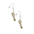 thumbnail image 3 of Delight Jewelry Goldtone Crystal Script ''Love'' Silver tone Infinity French Earrings, 3 of 4