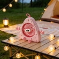 thumbnail image 7 of Hyknon Rechargeable Small Desk Fan Battery Operated Triangle Cheese Table Fan Hanging Personal Cooling Fan Portable Mini Desktop Fan for Bedroom Travel Office Decoration, Pink, 7 of 7