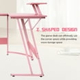 thumbnail image 5 of CL.HPAHKL L Shaped Gaming Desk, Gaming Corner Desk with Monitor Riser Stand 50 Inch PC Desk Computer Table Desk with Large Desktop Studying and Working and Gaming for Home and Work Place, Pink, 5 of 16