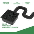 Black Upgraded Gutter Downspout Extensions Flexible, No Dig Catch Basin Downspout Extension with