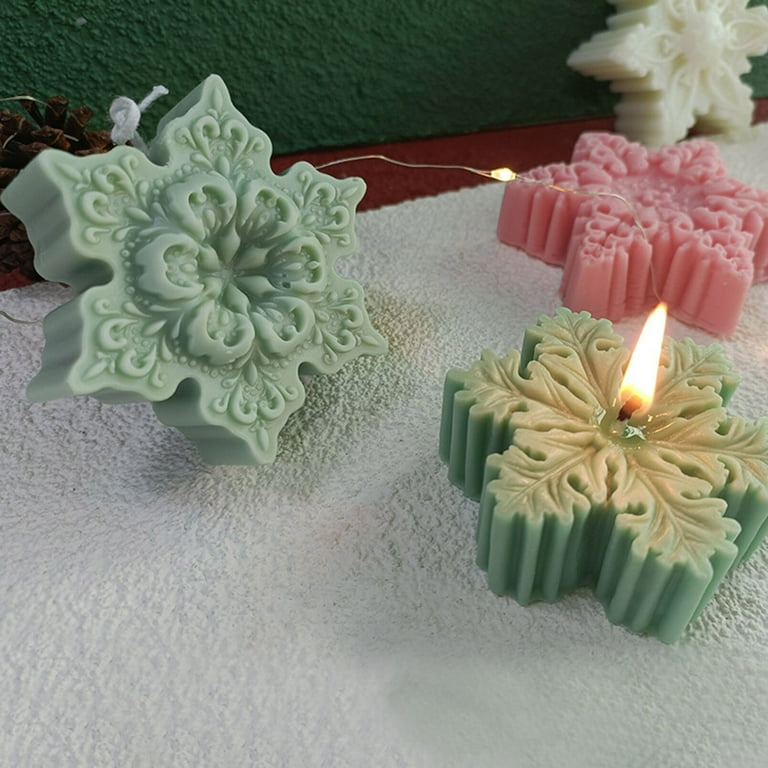 Christmas Candle Collection Silicone Mold with Snowflake Pattern