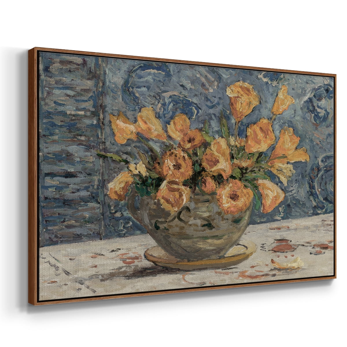 Vintage Botanical Print-LXXXI By Wexford Home Framed in Walnut Wood Gallery Wrapped Canvas 25 in. x 37 in.