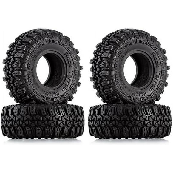 1.0 Tires Soft Rubber Crawler Wheel Tires for 1/18 TRX4M SCX24 Gladiator Bronco C10 JLU Deadbolt B17 Axial 1/24 1/18 Tracked car,4PCS,T1005