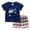 Dark Blue, variant on larppty Toddler Boys Cotton Clothing Sets Short Sleeve Tee and Shorts Blue for boys 5-6 Years