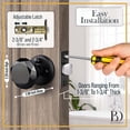 thumbnail image 4 of Balin Designs Crystal Doorknobs (Matte Black) - Decorative Hardware Interior and Exterior Keyless Privacy Door Lock for Bathroom, Bedroom, or Other Doors (1 Pack), 4 of 9