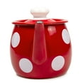 thumbnail image 3 of Dinnerware Decorative Tea Kettle Red White Polka-dot Enamelware Teapot 1.1-qt. (1 L), 3 of 6