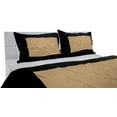 thumbnail image 3 of DNG Creations 1 Piece Two Tone Pinch Pleated Duvet Cover With Zipper Closure & Corner Ties 100% Egyptian Cotton ( Solid Black/ Taupe - Full/Queen ), 3 of 3