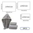 thumbnail image 3 of Bath Towel SetMicrofiber Towel Set3-Piece Bathroom Towel Collection Quick-Dry Absorbent for Gym Hotel Spa(Gray), 3 of 7