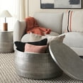 thumbnail image 4 of Safavieh Apoline Modern Storage Round Aluminum Coffee Table, Antique Silver, 4 of 11