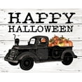 thumbnail image 2 of Jacobs, Cindy 32x26 Gold Ornate Wood Framed with Double Matting Museum Art Print Titled - Happy Halloween Black Truck, 2 of 4