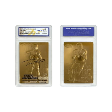 TOM BRADY 2000 Fleer Ultra 23K GOLD ROOKIE Card Metallic Signature Series Graded Gem-Mint 10