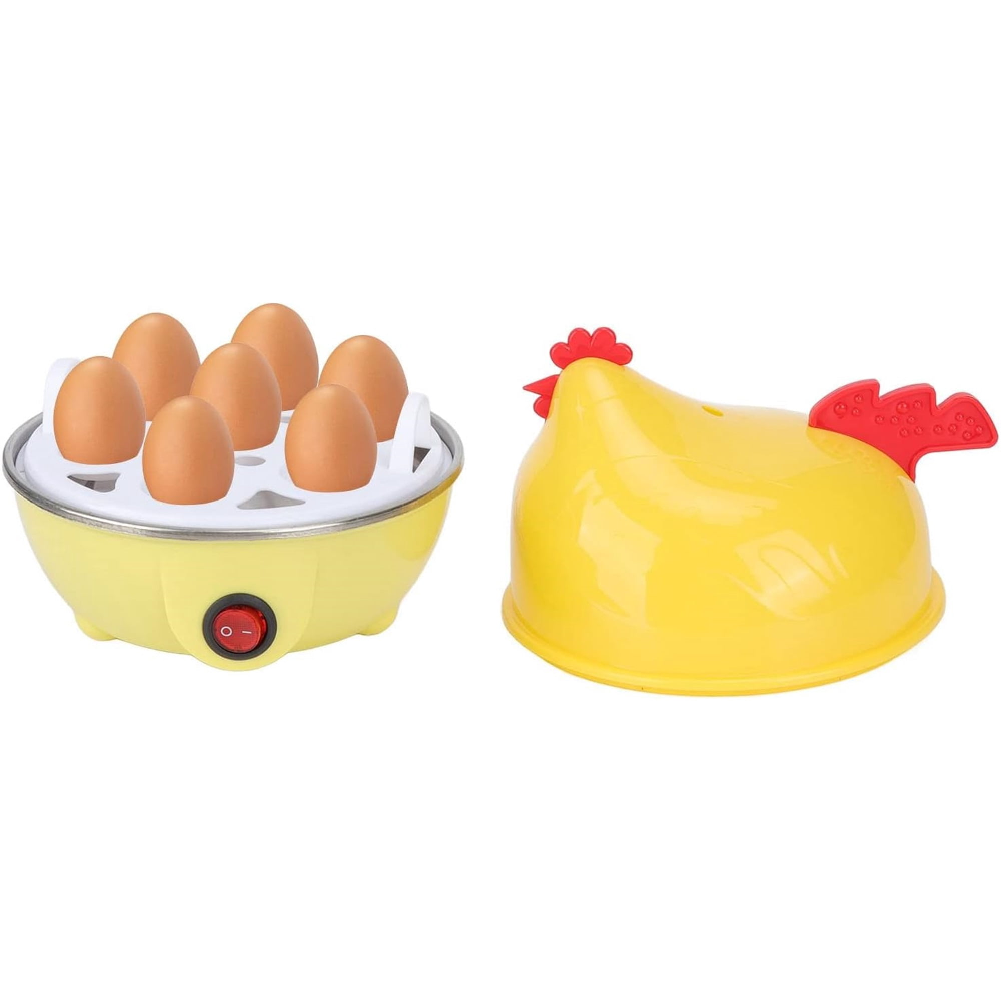 SQDWYGUO Egg Cooker, Electric Egg Cooker Multifunction Chicken Shape Rapid Egg Boiler 7 Egg Capacity Automatic Shut Off Mini Breakfast Machine,Yellow