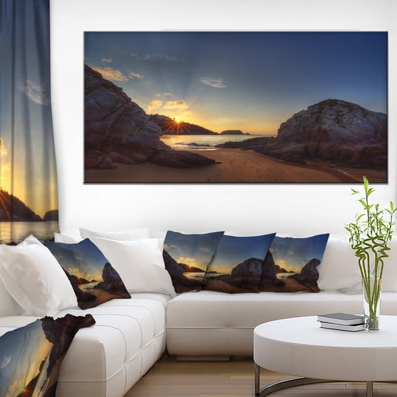 Hills in Beautiful Mountain Beach - Extra Large Landscape Canvas Art Print