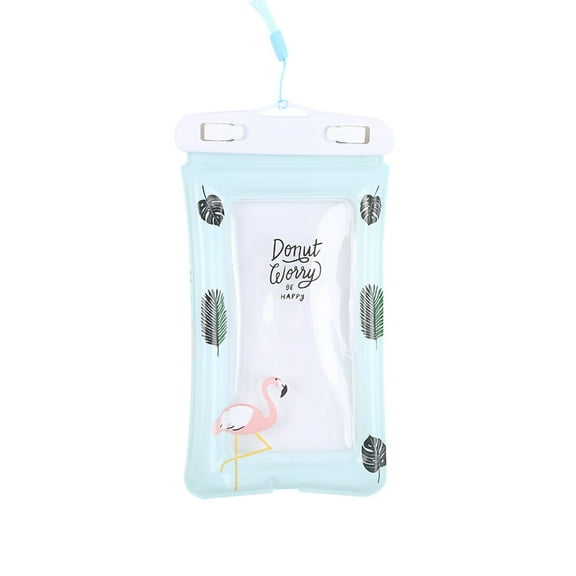 Floating Waterproof Phone Pouch Waterproof Phone Case Transparent Support Touch Screen for Water Sports SwimmingGreen Bird