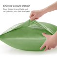 thumbnail image 5 of ZHAOCHENG Funda de almohada de satén para cabello y piel, juego de 2 fundas de almohada tamaño king, funda de almohada verde salvia súper suave y sedosa con cierre de sobre (20 x 40 pulgadas), 5 of 5
