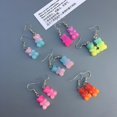 thumbnail image 4 of 1 Pair Fashion Lovely Candy Color Cartoon Gummy Bear Resin Dangle Drop Earrings, 4 of 13
