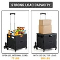 thumbnail image 4 of BENESKY Folding Utility Cart Stair Climber Wheeled, Collapsible Rolling Crate with Lid, Telescoping Handle, Hand Cart for Teacher Shopping Moving Grocery, Black, 4 of 7