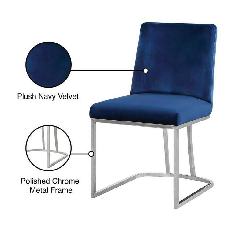 Meridian Furniture Heidi Navy Velvet Dining Chair Set of 2