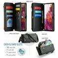 thumbnail image 3 of CaseMe Leather for Samsung Galaxy S20 FE Case Wallet【RFID Blocking】with 10-Card Holder Zipper Bills Slot, Soft PU Leather Magnetic Shoulder Wrist Strap for Samsung Galaxy S20 FE Wallet Case Women, 3 of 11