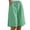 Green, variant on Women Summer Plaid Printed Knee Length Casual Shorts Lightweight Soft Half Pants Green S