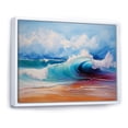 thumbnail image 2 of Designart "Vibrant Waves at the Beach V" Coastal Framed Wall Art - Coastal Orange Coastal Waves Hallway Framed Wall Art Decor, 2 of 6