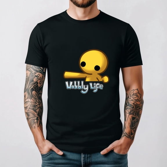 Wobbly Life Funny Birthday Humor Retro Gamer Style Graphic Unisex T-Shirt, for men & women, up to size 5XL.