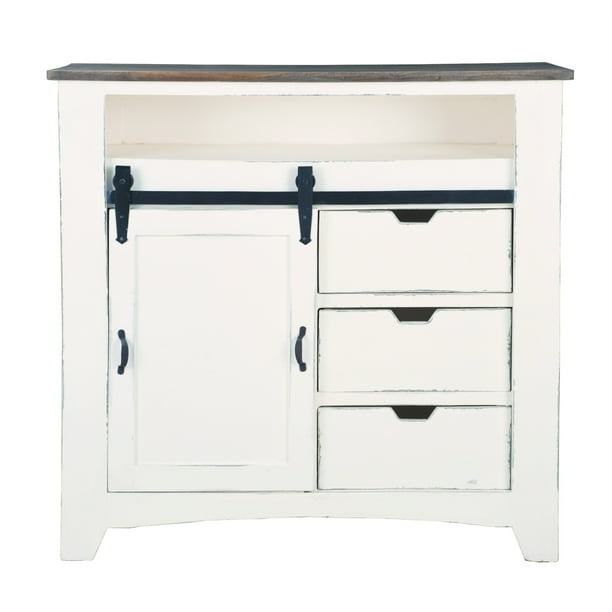 Sunset Trading Cottage Sliding Barn Door Chest White Raftwood Com Sunset Trading Cottage Sliding Barn, Sliding Door Chest