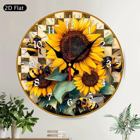 Coastal Beach House Starfish Seashell Round Wall Clock Blue Weathered Wood Welcome Design Silent Non Ticking Home Decor