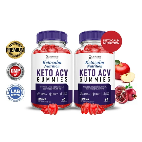 (2 Pack) Keto Calm ACV Gummies 1000MG Dietary Supplement 120 Gummys