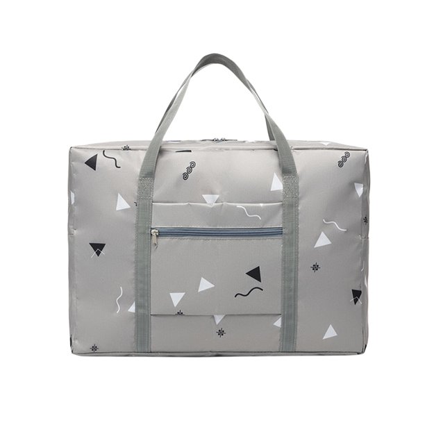 Bolsa de viaje plegable de gran capacidad, portátil, para ropa, de mano, para viajes (gris)