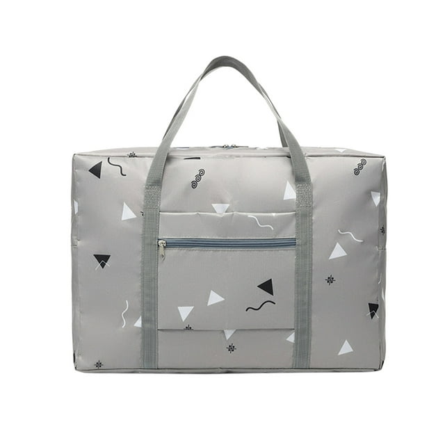 Bolsa de viaje plegable de gran capacidad, portátil, para ropa, de mano, para viajes (gris)