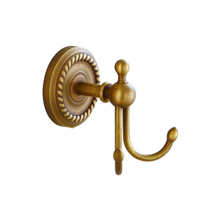 Retro European Style Wall-Mounted Hook Antique Brass Double hooks for Coat  Towel Robe Clothes Bathroom Bar 