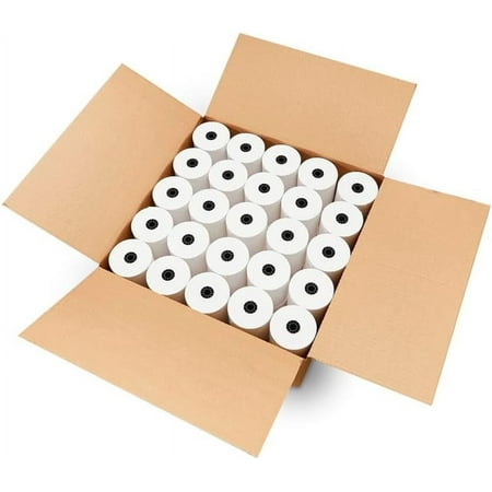 3" X 165' One Ply Bond Receipt Paper Rolls Compatible with Most Restaurant Kitchen Printers. (Non-Thermal - Pack of 50)