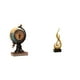 thumbnail image 1 of Figura moderna de globo terráqueo con forma de fuego, reloj de mesa, adorno artesanal para estante, oficina, chimenea, dormitorio, armario, sala de es, 1 of 8