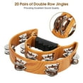 thumbnail image 5 of Double Half Moon Musical Tambourine Double Handbell Tambourine Metal with Ergonomic Grip Percussion Instrument for KTV Party Church Imitation Wood Color, 5 of 8