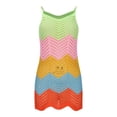 thumbnail image 6 of Tqyyweavej Womens Spaghetti Strap Swimsuit Cover Up Dress Crochet Color Block Beach Cover Up Sleeveless Free Size Swim Cover Up for Women, 6 of 7