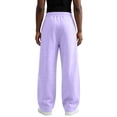 thumbnail image 5 of Men's Baggy Sweatpants Wide Leg Lounge Cotton Casual Jogging Pants With Pockets | High Waist Drawstring,Open Bottom,Workout Athletic Outfits Light Purple M, 5 of 7