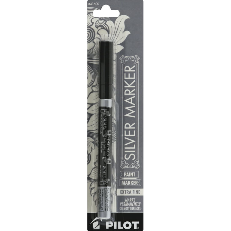 Pilot Creative Art & Crafts Marker, Extra-Fine Brush Tip, Silver