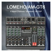 6 Mono Channels Mixing Console 99 Digital Effects Bluetooth USB PC Sound Mixer With 48V For Church AM-GT6 ,Easy to Operate