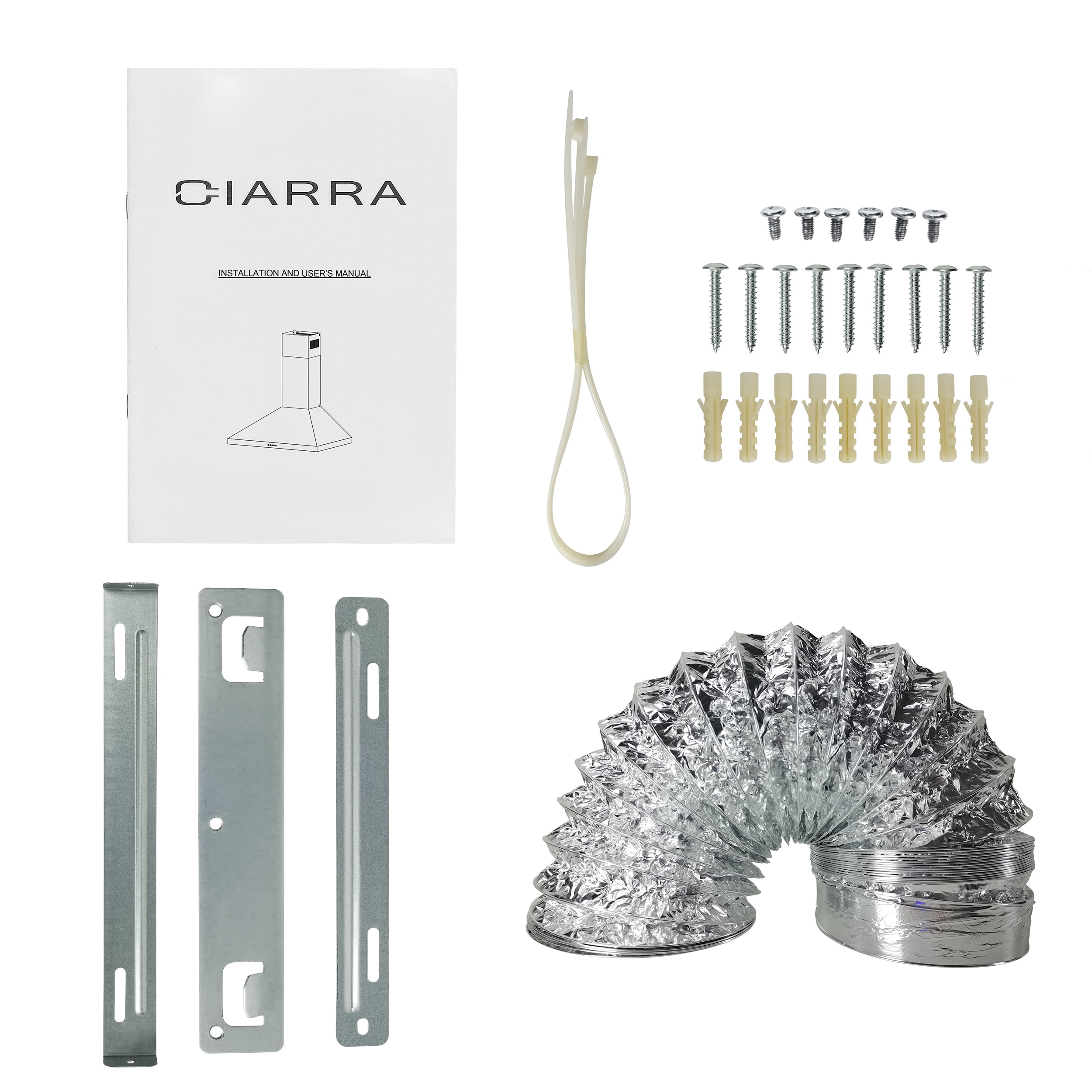 CIARRA Black Range Hood 30 inch Wall Mount Ductless Ducted Convertible with Carbon Filter Kit for Recirculating CAB206P75-003
