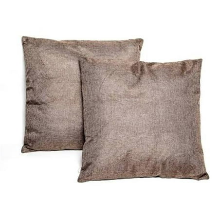 Square Indoor/Outdoor Throw Pillows, Dark Brown - Pack of 2