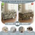 thumbnail image 6 of FOR U DESIGNS Camo Hunting Forest Print Ottoman Slipcover Stretch Flip-Top Storage Bench Cover Rectangle Foot Chest Cover Washable Non-Slip Stool Protector with Elastic Band for Dogs Pets, 6 of 7