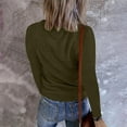 thumbnail image 2 of Pejock Women's Long Sleeve V Neck Ribbed Knit Button T Shirts Henley Solid Color Plus Size Spring Fall Tops Army Green L (US Size:8), 2 of 6