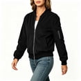 thumbnail image 4 of GaThRRgYP Jackets for Women Dressy Women's Winter Long-sleeved Zipper Fashion Casual Baseball Jacket Corduroy Jacket Black S, 4 of 7