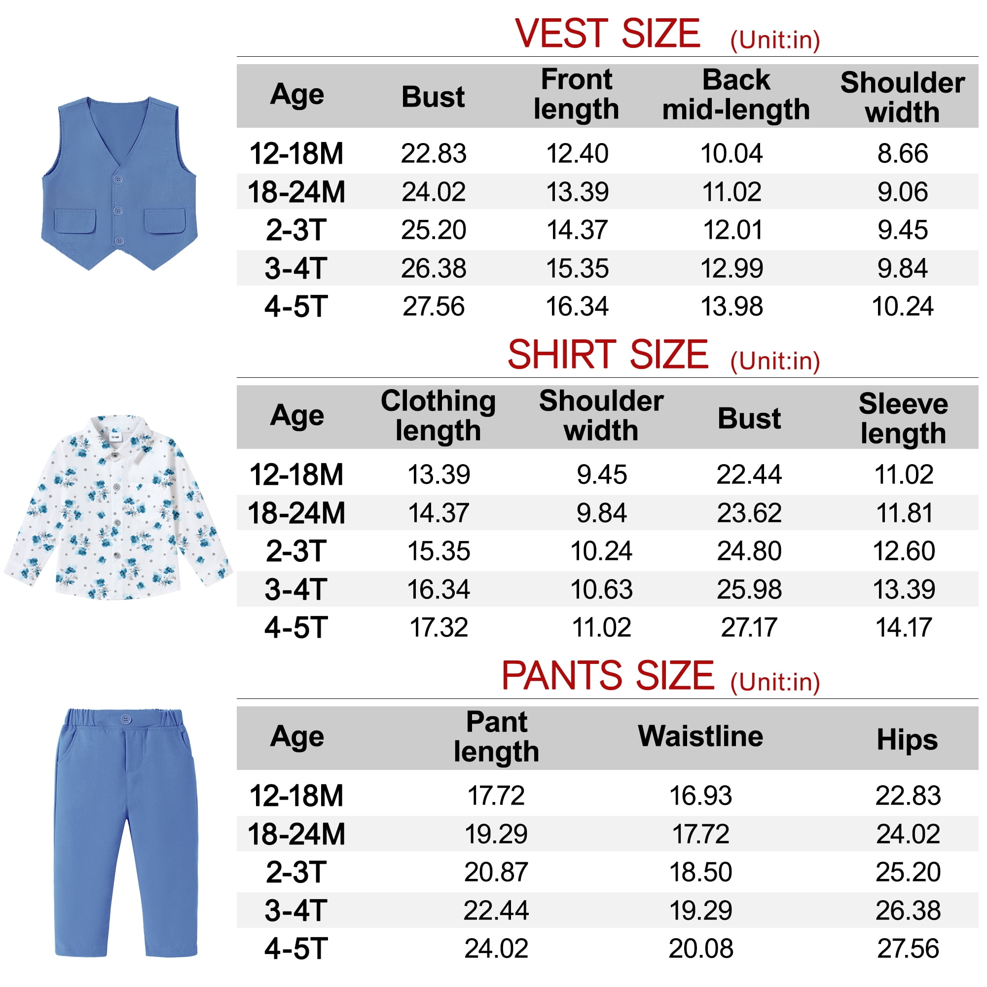SANMIO Toddler Boy Suit Baby Boy Church Clothes Formal Dress Baptism Outfit Sets Shirt+Tie+Vest+Pants Kids Tuxedo 1-5T Boys Wedding Clothes